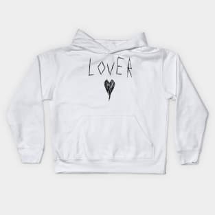 Cute and Dark Lover Heart Text Design Kids Hoodie